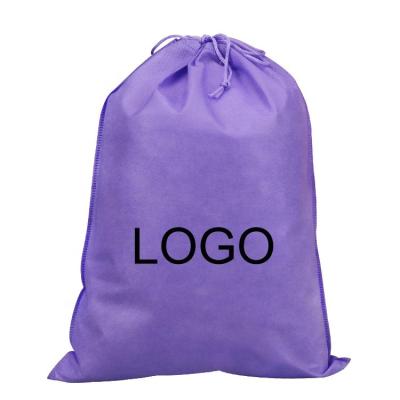 China Recyclable Wholesale Custom Logo Print Logo Small Non Woven Polyester Gym Drawstring Bag for sale