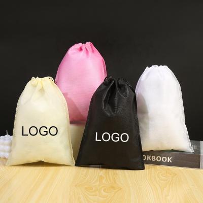 China Wholesale Reusable Laminated Custom Small Printing Logo Reusable Custom Non Woven Drawstring Bag For Gift for sale