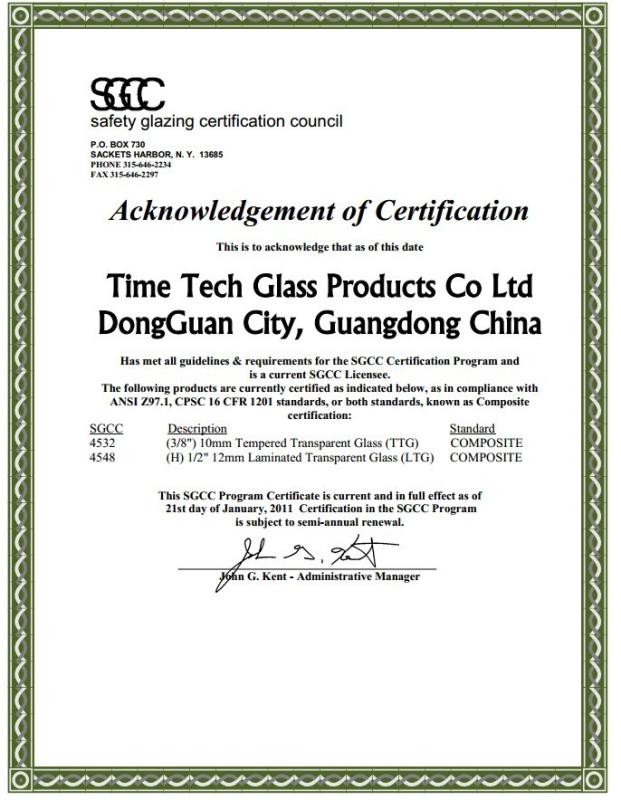 SGCC - TIMETECH GLASS CO.,LTD