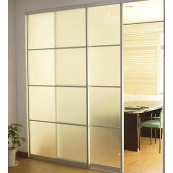 China Interior Decorative Sliding Glass Partition Walls Obscure Tempered for sale