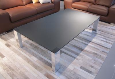 China Dark Grey Table Top Glass Tempered 6 mm Thickness Custom Sizes for sale