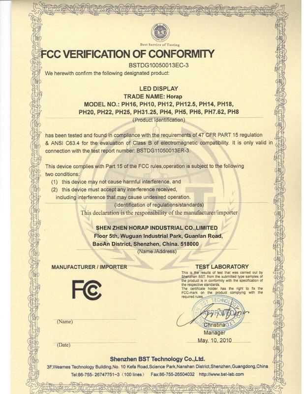 FCC - Shen Zhen Horap Industrial Co.,Limited