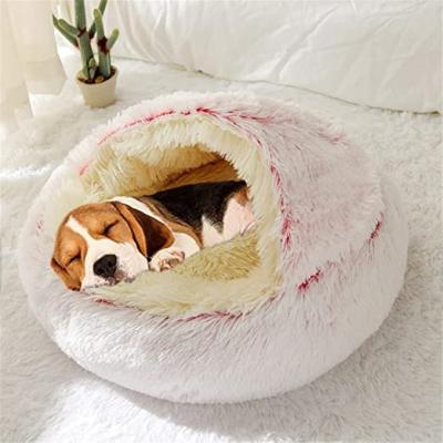 China Jc001 Winter Plush Pet Cat Bed Around Warm Sleeping Bag Cat Nest Kennel For Dogs And Cats for sale