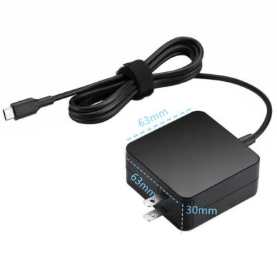 China PD 45W USB Laptop Phone Type C Laptop Wall Charger Power Adapter for Lenovo HP Dell Asus or Other 45W USB-C Laptops for sale