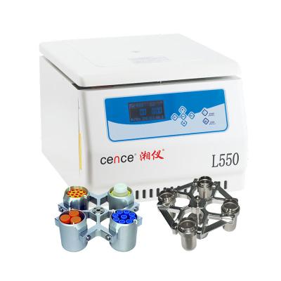 China Centrifugador de baixa velocidade do centrifugador L550 de Benchtop com os rotores do balanço de 4x500ml 200ml 100ml à venda