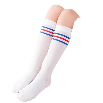 China School Style Antibacterial Stripes Boots Japanese Children High Tube Socks Fashion Sports Long Silk Stocking Thigh High Socks for sale