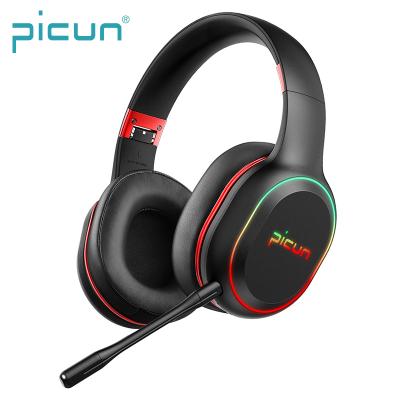 China Ancreu Picun P80S Earphone Driver Dual Vibrating Sound Bass Wireless Gaming Headset With Detachable Microphone for sale