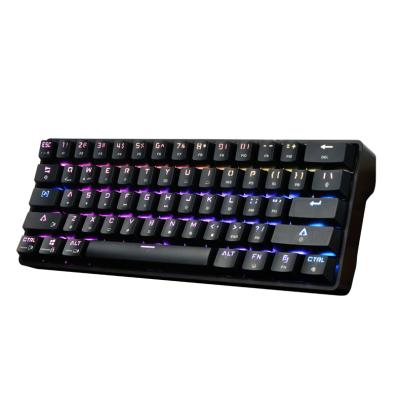 China Injection keyboard dual radio and 61 key RGB cable hot swappable mechanical keyboard ergonomic hot keyboard dual swap mode for sale