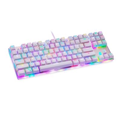 China 2020 Hot Selling Plug and Play Motospeed K87S Computer RGB Backlit Gaming Keyboard Gamer Mechanical Keyboards for sale