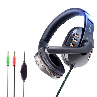 China Earphone Gaming Earphone With MIC Ovleng OV-X6 Gaming Headset For PC With Dual 3.5mm Jack Gaming Earphone for sale