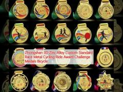 Zhongshan 3D Zinc Alloy Custom Standard Race Metal Cycling Ride Award Challenge Medals Bicycle