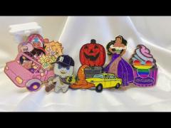 Custom metal glitter lapel pins badges