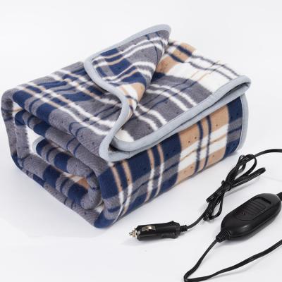 China Therapy Machine Washable Electric Heated Blanket For Car 12 Volt Plug In With Adjustable Thermostat Heating Electric Blanket Flannel for sale