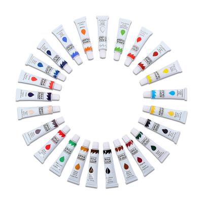 China Custom High Quality Kids Paint 24 Colors 12ml Acrylic Paints Tubes Set For School Student 20ml for sale