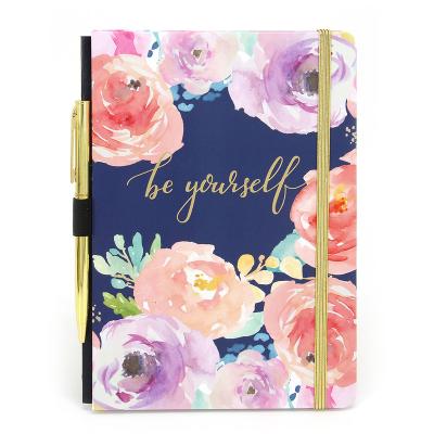 China Hardcover BSCI Certified Customizable Wholesale Stationery Set A5 Hardcover Journal Paper Notebooks With Pen for sale