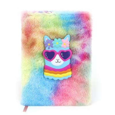 China Wholesale B2B Stationery Supplies Plush Journal Notebook Printed Custom Alpaca Design Manufacturer for sale