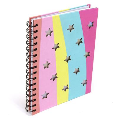 China High Quality BSCI Certified Stationery Supplies Hardcover Journal Spiral Notebook Hollow-cut Design For Children for sale