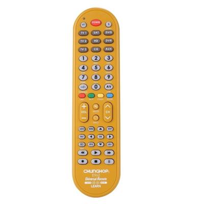 China Oval Shape Multi Function Remote Control , 9 In 1 Black Iris Sat TV Remote for sale