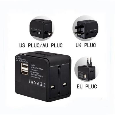 China Black Color Us Uk Europe Australia Plug Universal Travel Adapter For Traveling Essential for sale