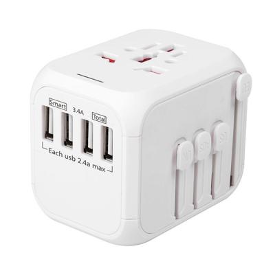 Chine Type-c promotionnel tout d'adaptateurs de voyage de cadeau de chargeur d'USB de l'universel 4 des best-sellers d'Amazone dans un adaptateur automatique de voyage à vendre