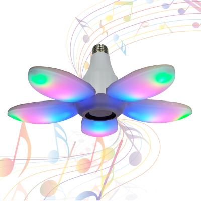 China Modern new product 45w led music light remote colored fan blade E27 E26 Ac85-265v led bulb for party for sale