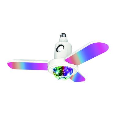 China 40w E27 Eclectic Led Fan Blade Music Lamp Folding Wireless Speaker Lamp RGB Star Night Light 220v for sale