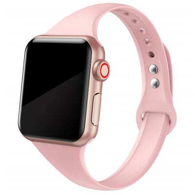 China Fanshion Silicone Strap For Apple Watch Band 44mm 40mm iwatch Se 6 5 Slim Strap Correa Narrow Applewatch Band 5 Se 6 3 38mm 40mm for sale