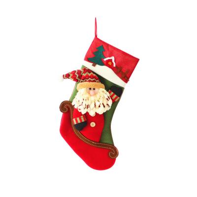 China Santa Claus Elk Print Children's Santa Claus Elk Print Children's Gift Big Christmas Home Decor Christmas Candy Socks Christmas Pendant Home Decoration Socks for sale