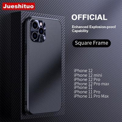 China Shockproof Anti-drop Carbon Fiber Phone Case For iPhone 11 12 pro Max Full Lens Protection Cover For iPhone 12 Mini Cover for sale