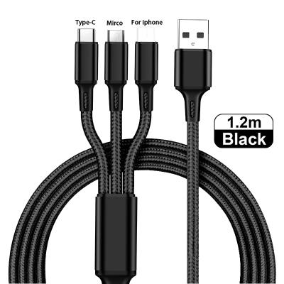 China Quick Charging Speed ​​3 in 1 Fast Charger Cable for Samsung Fast Charging Type C Port Smartphone USB Cable Micro USB Charging Cord for sale