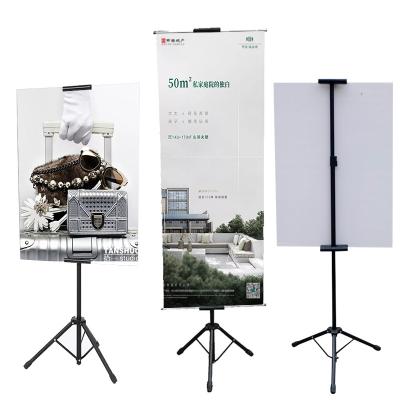 China Easel Adjustable Black Tripod Stand Black Iron Frame Factory Price Manufacture Poster Easel Display Stand for sale