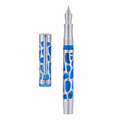 China High Quality Asvine V169 Student Vacuum Calligraphy Filling Skeleton Pen, Transparent Blue Acrylic Fountain Pen for sale