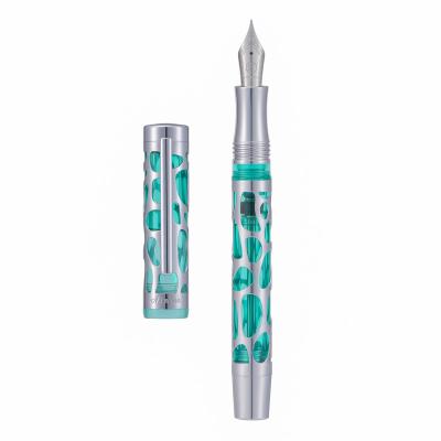 China Student Luxury Transparent Green Acrylic Pen, Asvine V169 Void Fill Skeleton Fountain Pen for sale