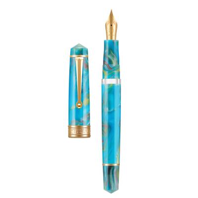 China Student High Quality Lake Blue Acrylic Pen, Asvine P20 Piston Business Gift Fountain Pen for sale