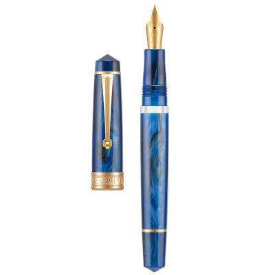 China Blue Student Asvine P20 Galaxy Resin Piston Pen, New Style High Quality Bottled Ink Pen Fountain Pen for sale