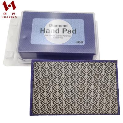 China High Effictive Huaxing Cost Performance Plated Resin, Glass, Ceramic Hand Wiper Diamond Hand Polishing Pads For Marble for sale