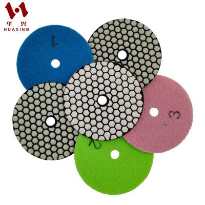 China Granite Polishing Pad 100 Diamond Polishing Pads Dry Flexible 100 mm / 4 3 Inch Step Flexible For Granite / Marble for sale