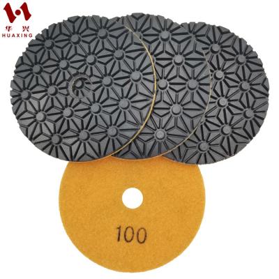 China Huaxing Grade Quick Polishing Premium Diamond Wet Floor Pads For Granite Marble for sale