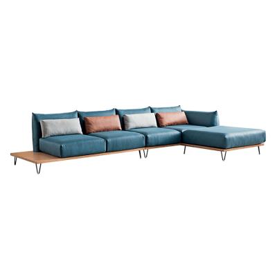 China Modern Solid Wood Convertible Tech Fabric Corner Sofa Furniture Simple And Comfortable Combination Sofa Sofa for sale