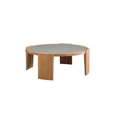 China Rock Dish Wood Around Modern Solid Wood Tea Room Coffee Tea Table for sale