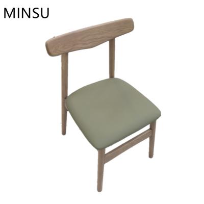 China Modern Solid Wood Dining Chair Single Backrest Restaurant Homestay Leisure Chair Office Soft Seat for sale