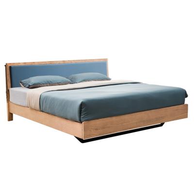 China Soft back latest design of modern minimalist bedroom furniture with solid wood double bed bed with soft back for sale