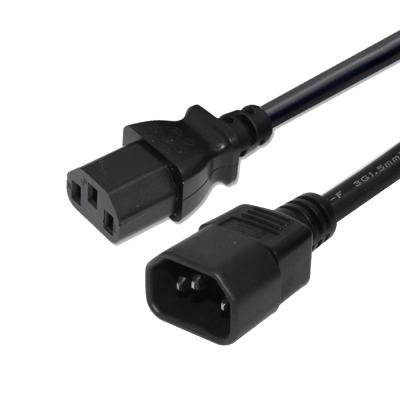 China Power Charger Household 3 Pin Female Male Power Cord Connector Wiring C14 Universal Plug To C13 Power Cable Extension Cord for sale