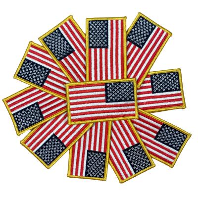 China Viable Price High Quality Cheap Stock Embroidered Flag Iron On Patch Logo Flag Patches For Jacket for sale