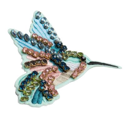 China Good Quality Nickel Free Rhinestone Appliqued Patches Butterfly Rhinestone Patches Rhinestones For T Shirts Patches for sale