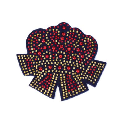 China Wholesale Nickel Free Rhinestone Beaded Rhinestone Letter Patch Sew On Patch Rhinestone Patch for sale