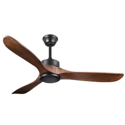 China With 3 Pcs High Quality Lightweight Wooden Blades Fan European Solid Wood DC Motor Fan Ceiling Fans for sale