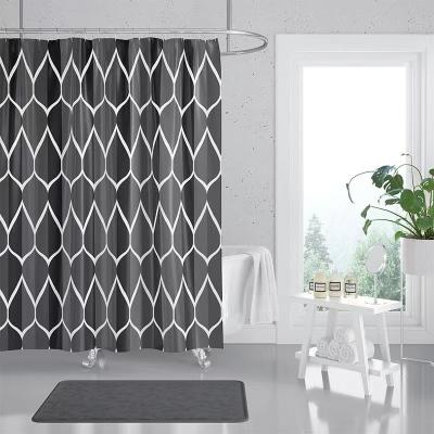 China Hot Stocked on Amazon Polyester Fabric Fabric Design Luxury Sublimation Waterproof Bathroom Shower Curtain 180*200cm for sale