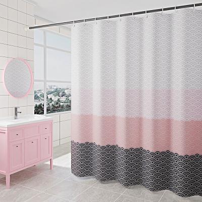 China Hot Pink Stocked Clouds On The Amazon Polyester Fabric Luxury Waterproof Fabric Bathroom Shower Curtain 180*200cm for sale