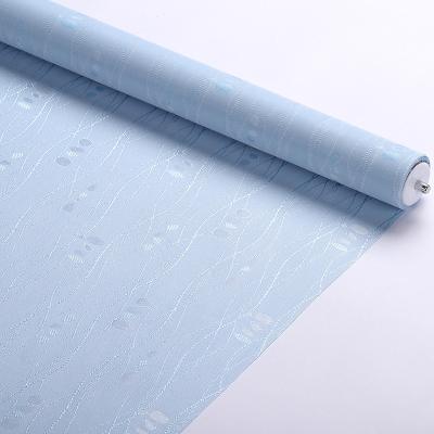 China 28mm Modern Chinese Style Calligraphy Pattern Polyester Semi Blackout Roller Tube Shade Blue Manufacturer for sale